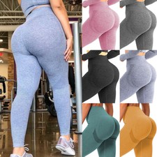 Women High Waist Yoga Pants Anti-Cellulite Leggings Bum Butt Lift Sports Trouser