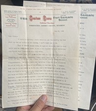 June 1930 Torrington GOSHEN NEWS, Wyoming LEON FLANNERY Letterhead TLS LETTER to