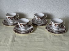Set of 4 Colclough Royale Tea Set Trios - Cup, Saucer, Plate - Bone China / Exc