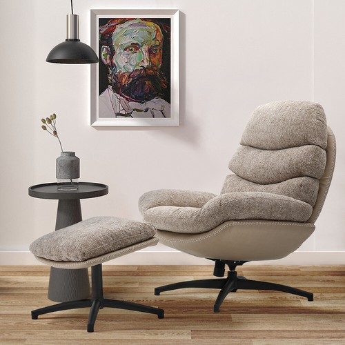 Fabric upholstered egg chair - fabric,