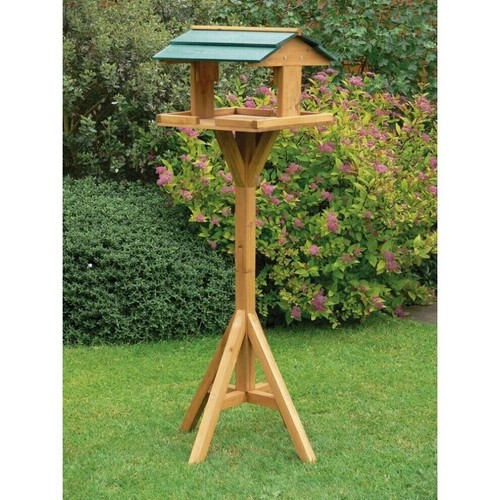 Traditional wooden bird table - traditional,