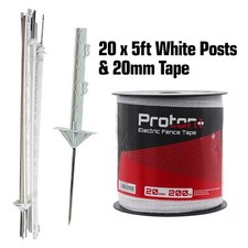 20 x WHITE 5FT POSTS & 20MM