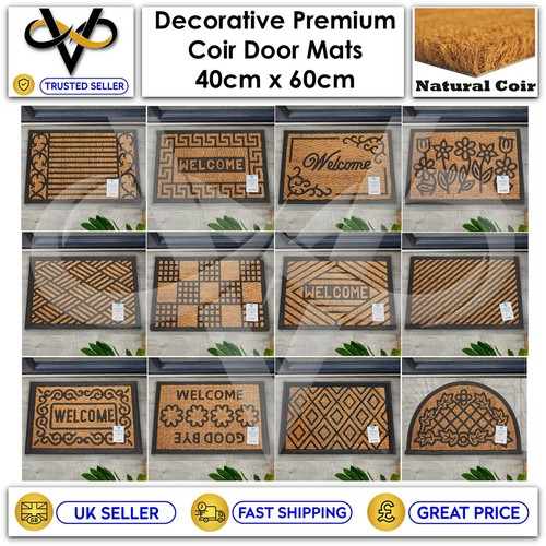 Coir door mat - coir, welcome