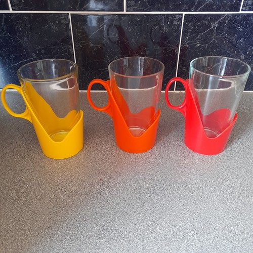 Three vintage arcoroc glass - vintage,
