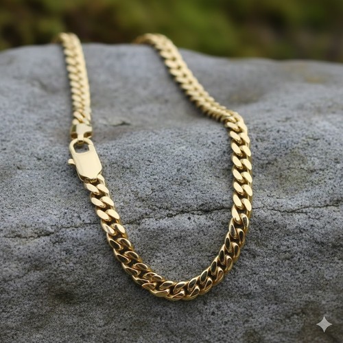 18ct gold cuban chain solid - gold,
