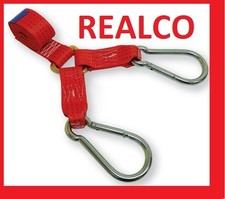 RED Y SPEC LIFT DOLLY RECOVERY RATCHET STRAPS FULL KIT WITH CARBINE & FLAT HOOKS
