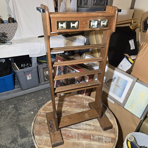 Wood pool cue rack - pool, w/