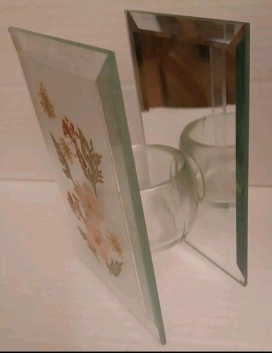 Pressed glass flowers bevelled - flowers,