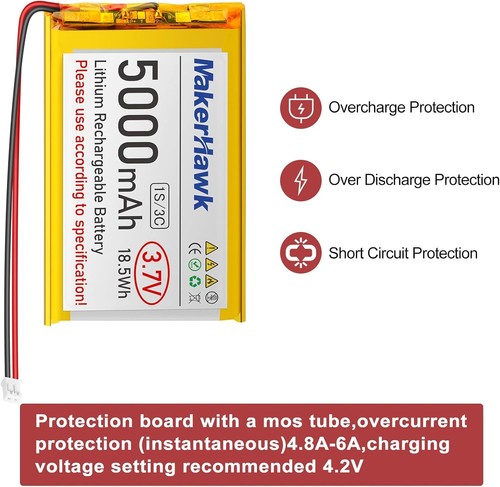 5000mah rechargeable lipo - 3.7v,