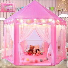 Kids Light Up Play Tent Girl Pink Fairy Princess Childrens House Includes Lights
