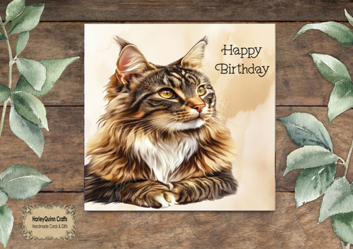 Cat 049 birthday card - cat,