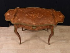 French Empire Extending Side Table Marquetry Inlay Drop Leaf 1880