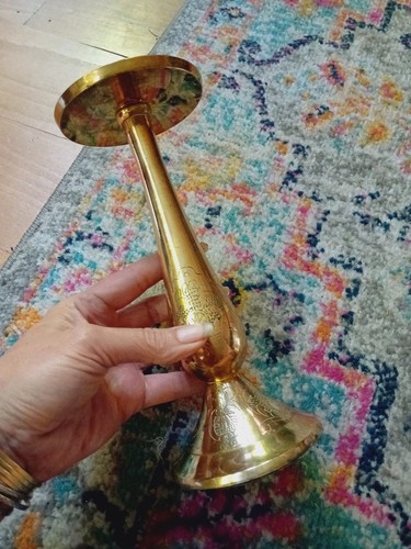 Vintage brass candlestick - brass,