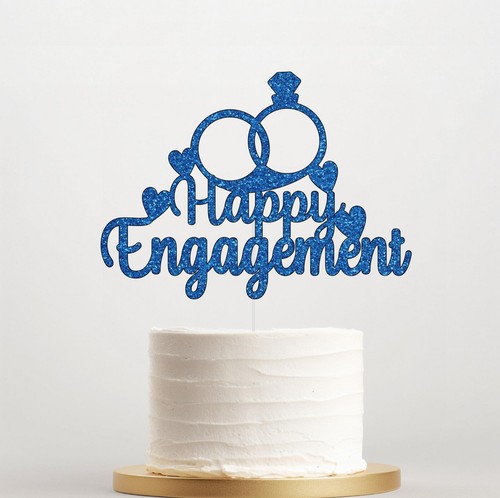 Happy engagement cake - cake, topper