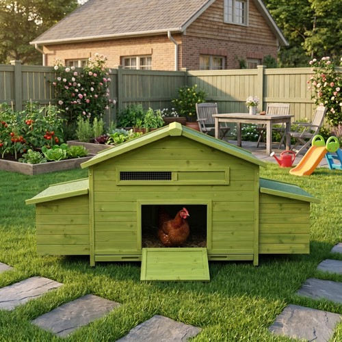 Large wooden chicken coop - wooden,