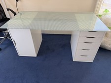 Ikea Glasholm Desk with White