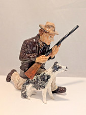 Shebeg Pottery Isle of Man Huntsmen in Brown Jacket with Gundog 14cm