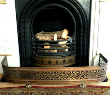 Brass Fireplace fender kerb surround FRENCH Antique Vintage