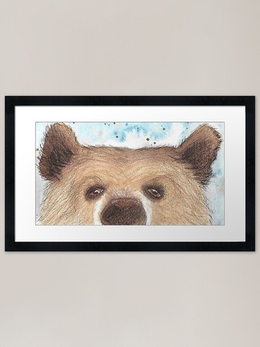 Peek boo bear framed - peek-a-boo,