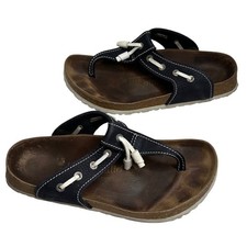 Birkenstock Papillio Leather Nautical Thong Slide Comfort Sandals Women's 8