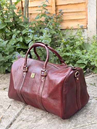 Vintage brown genuine leather - brown,