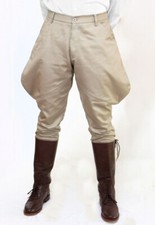 Women Beige Jodhpurs Pants 100%Cotton Baggy Riding Hunting Breeches Gift for Her