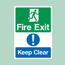 Fire Exit Keep Clear Plastic
