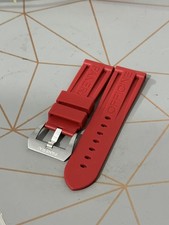 New 24mm Dark Red Rubber Strap