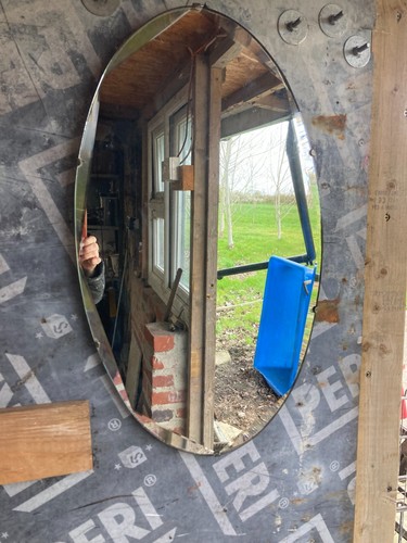 Oval wall hanging mirror - wall,