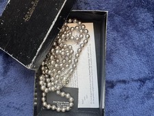 Joan Rivers Set Of Grey Pearl Necklaces With Egg Clasps