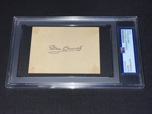 Stan laurel signed cut - stan, psa