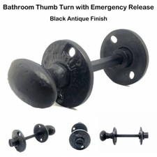 BLACK Antique BATHROOM Thumb TURN & Emegency Release  Door Sash Locks JAB82 ZQ