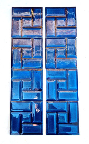 Set fireplace tiles blue - of,