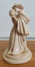 Italian Romeo And Juliet Kissing Alabaster Figurines Signed Faro