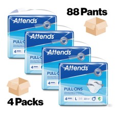Adult Nappies Incontinence Pull up Pants ATTENDS 4L LARGE 4 PACKS OF 22