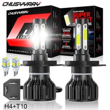 2X H4 9003 LED Headlight Bulbs