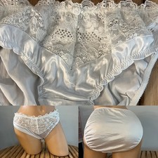 VINTAGE BY VICTORIAS SECRET SATINY STRETCH BIKINI PANTIES sz L