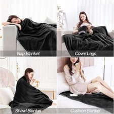 Luxury Black Faux Fur Throw -