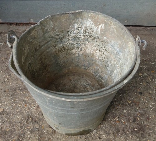 Vintage galvanised bucket pail - galvanised,
