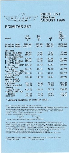 Reliant scimitar sst prices - reliant, &