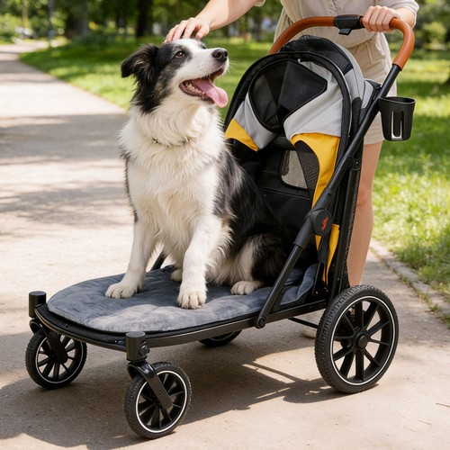 Foldable dog and cat stroller - cat,