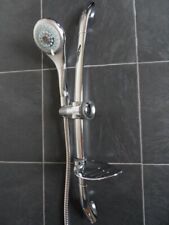 CURVED SHOWER RISER RAIL AND 5 FUNCTION MULTI SPRAY SHOWER HEAD AND HOSE SET