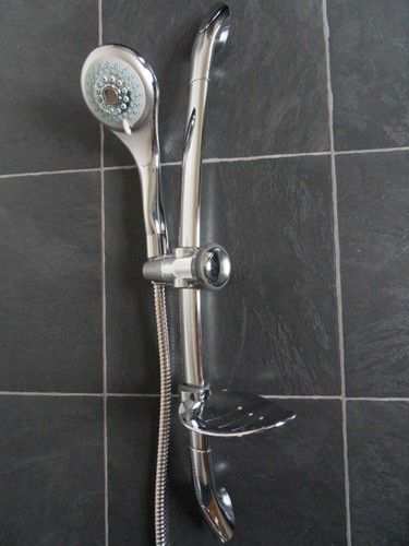 Curved shower riser rail - shower,