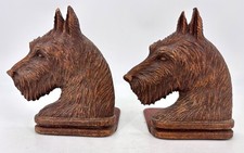 Vintage PAIR ORNA WOOD DOG