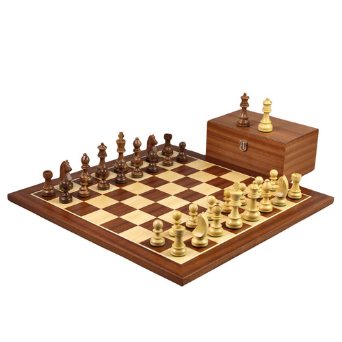 Mahogany chess set inch - chess,