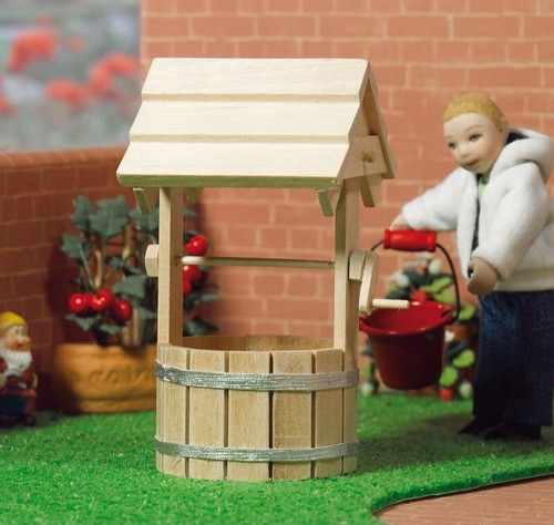 Wooden garden wishing well - wishing,