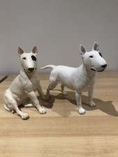 2 English Bull Terrier Dog Figurines 