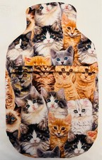 CATS & KITTENS HOT WATER BOTTLE COVER FREE UK POSTAGE