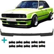 Front lip Spoiler black lower Part+ 10x clips fits on BMW 3-Series E30 82-94
