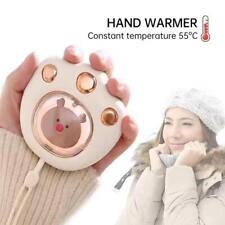 Hand Warmer Winter Portable USB Rechargeable Mini Cute Cat Claw Shaped=
